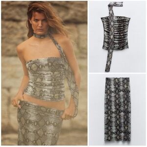 🆕️ Zara Printed Bandeau Tulle Skirt Set